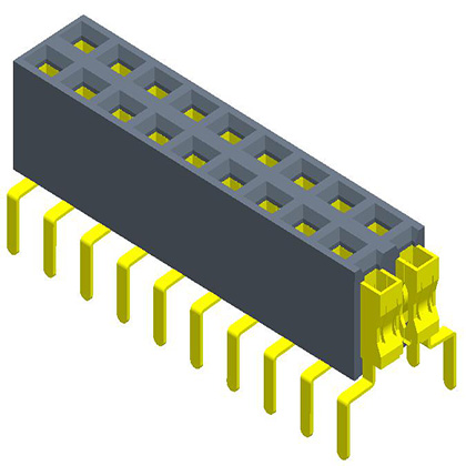 2.54mmFemale Header Dual Row Centipede Feet W5.08/7.62